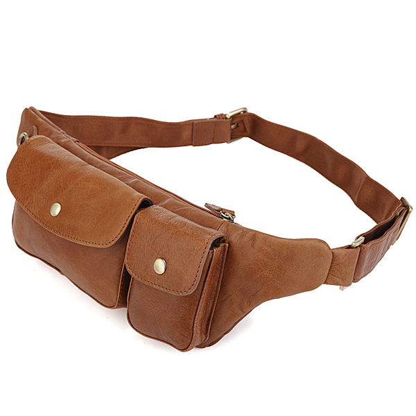 7066B Classic Genuine Leather Fashion Unisex Waist Bag Fanny Pack Purse ...