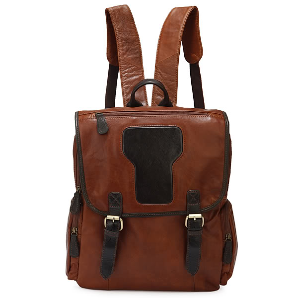 7060B Cowboy Vintage Leather Men's Brown Laptop Backpack Bookbag 