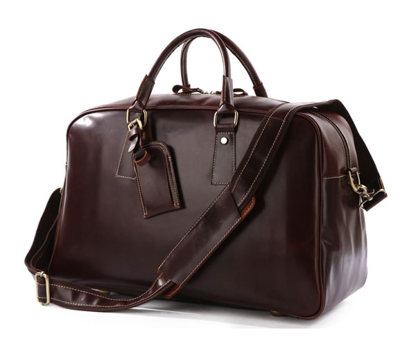 7156B Classic Leather Travel Bags Men's Business Travel Bag Big Size Trip Bag