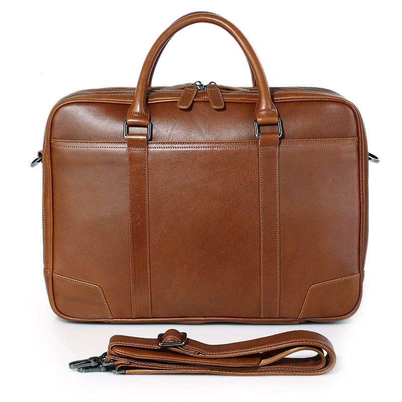 7348B  Men's Brown Laptop Bag Handbag Genuine Leather Briefcase