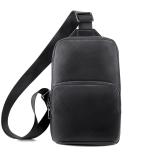 Genuine Cow Leather Men's Black Messenger Bag 