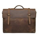 7082R Rare Genuine Cow Leather Men's Briefcase Laptop Handbag Messenger Bag