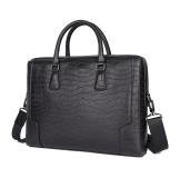 7437A Leather Black Cow Leather Handbag Travel Bag